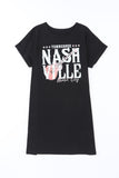 Robe t-shirt tendance noire Nashville Music Festival