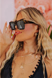 Amber Frame Retro Square Sunglasses