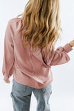 Twist High Neck Puff Sleeve Satin Blouse