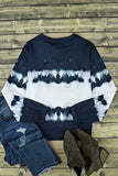 Tie Dye Lace Up V-Neck Long Sleeve Top