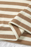 Striped Loose Pullover Hooded Sweatshirt