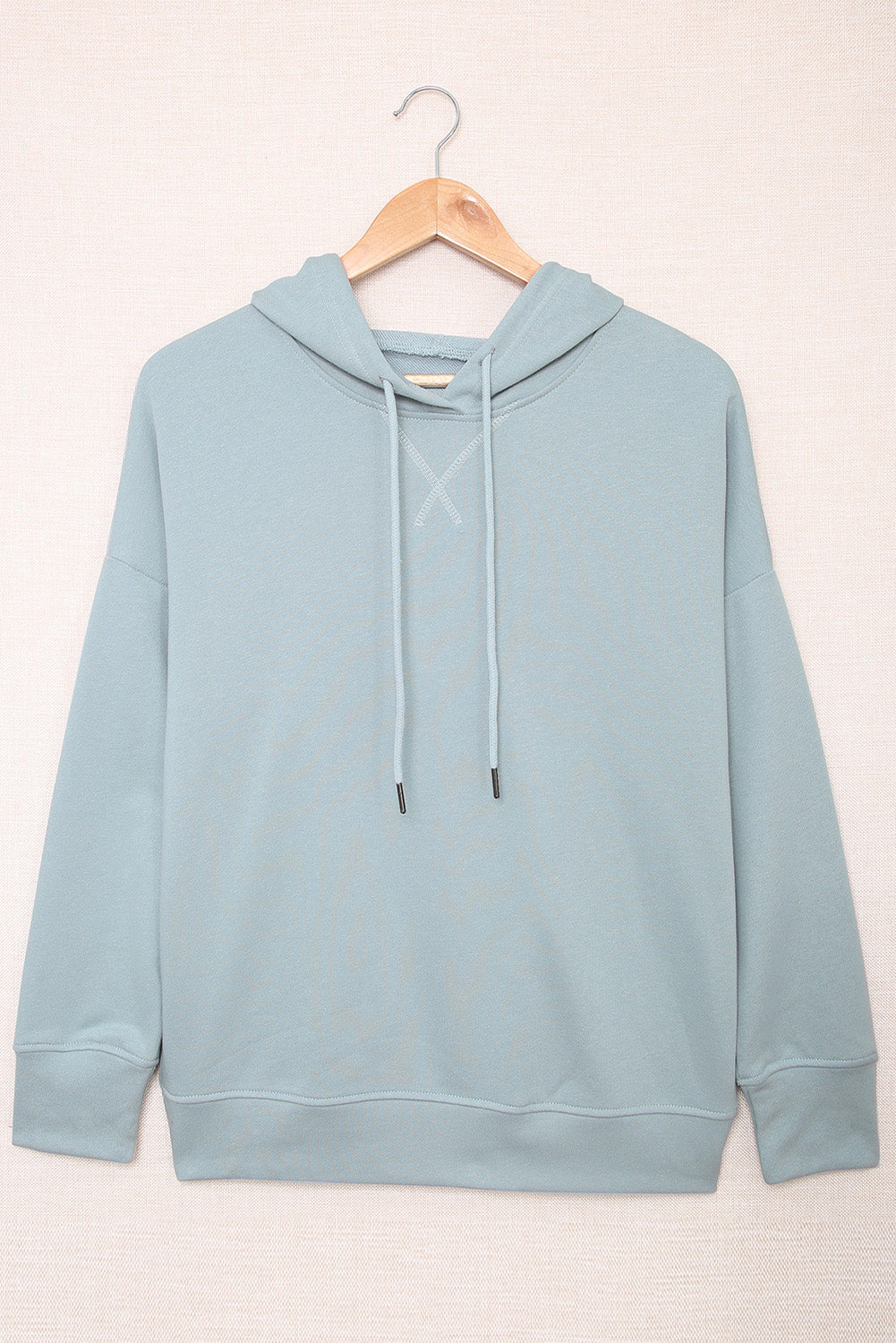 Drop Shoulder Slit Hem Casual Hoodie