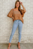 Square Neck Wide Sleeves Flowy Top