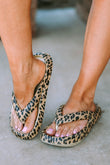 Leopard Print Thick Sole Flip Flops