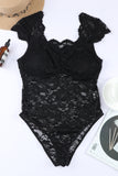 Floral Lace Scalloped Square Neck Bodysuit