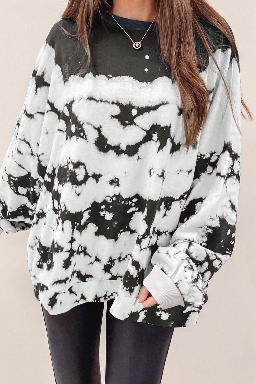 Tie-Dye Drop Shoulder Pullover Sweatshirt