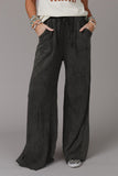 Mineral Washed  Drawstring Retro Wide Leg Pants