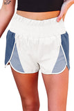 Color Block Split High Waist Shorts