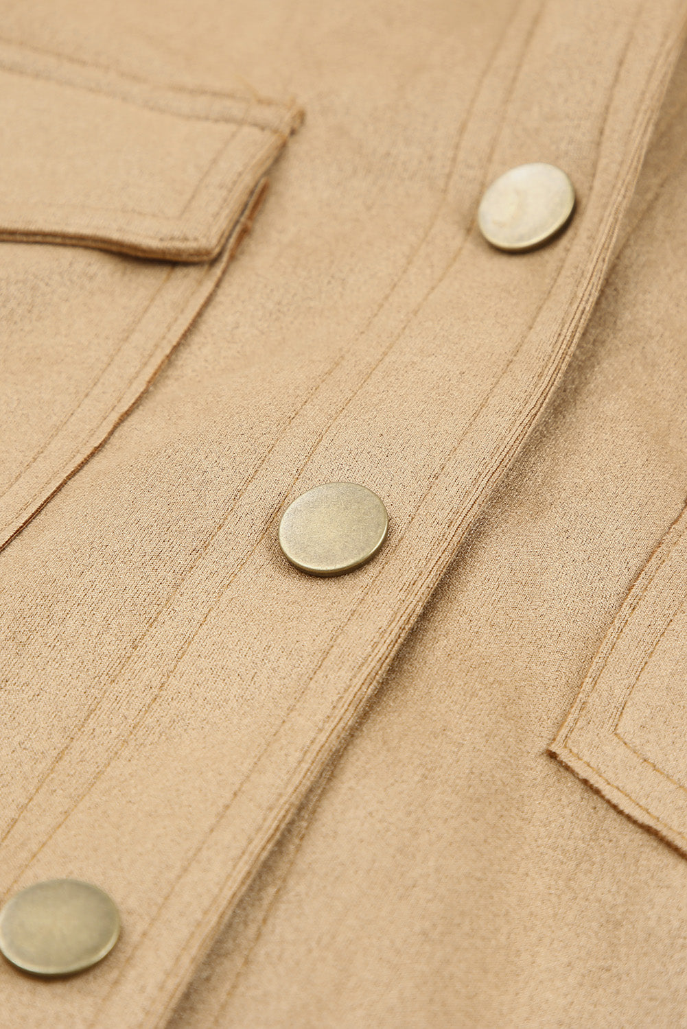 Snap Button Up Suede Jacket