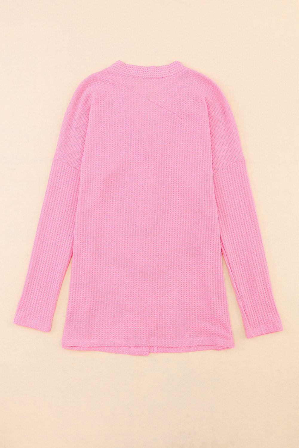 Waffle Knit Dropped Shoulder Cardigan