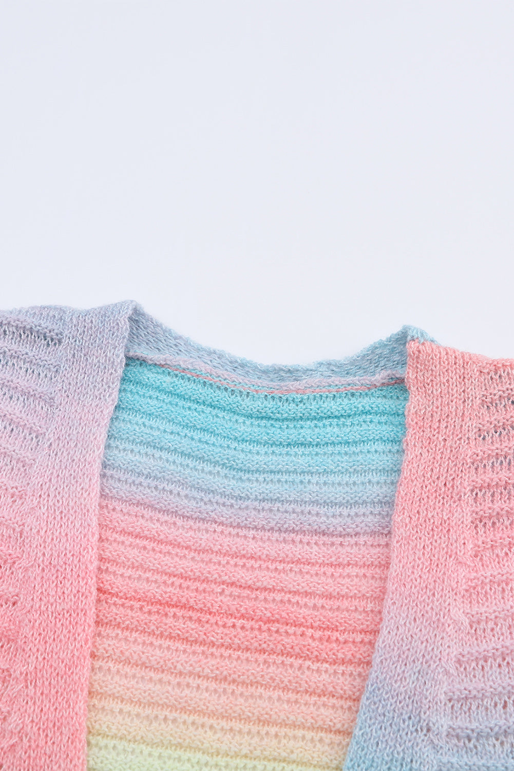 Gradient Knit Open Cardigan with Pockets