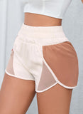 Color Block Split High Waist Shorts