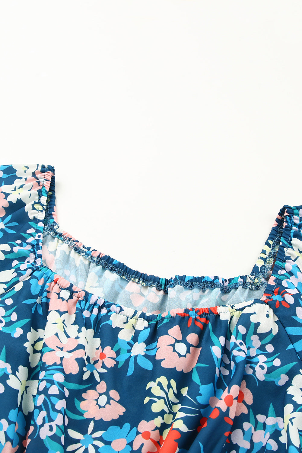 Square Neck Ruffle Floral Dress