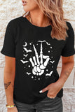 Black Halloween Sunflower Pumpkin Graphic Tee