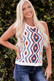 Aztec Geometric Print Knitted Tank Top