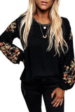 Floral Embroidery Long Sleeve Top