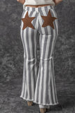 Stripe Star Embellished Western Flare Jeans