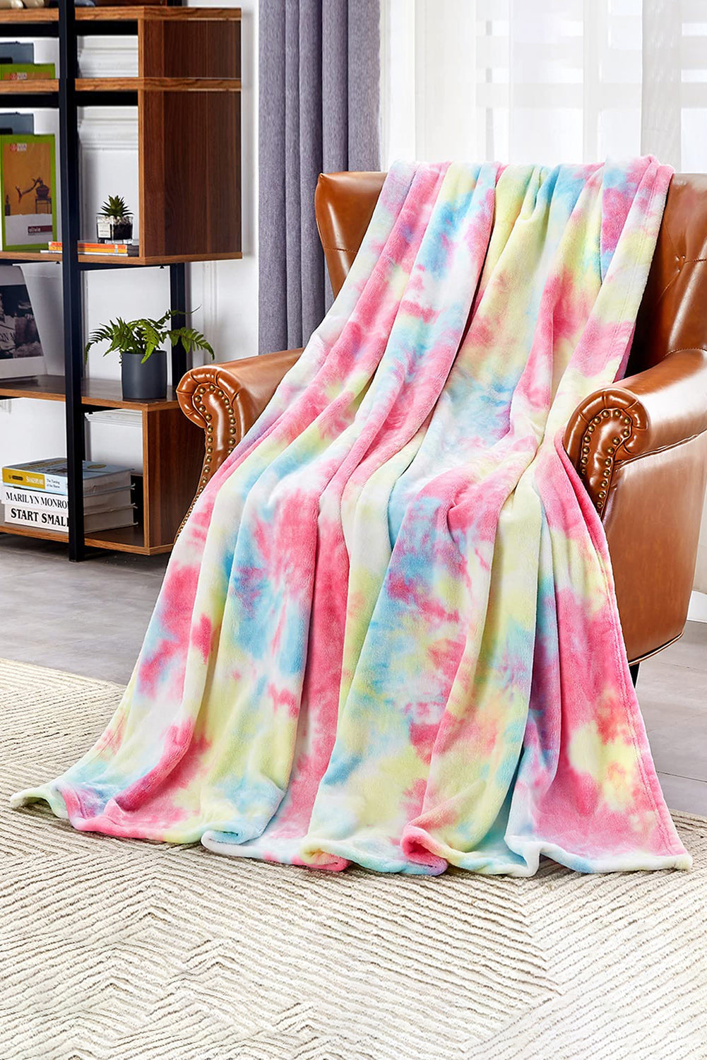 Couverture en peluche à taches de vache multicolores 150*200cm