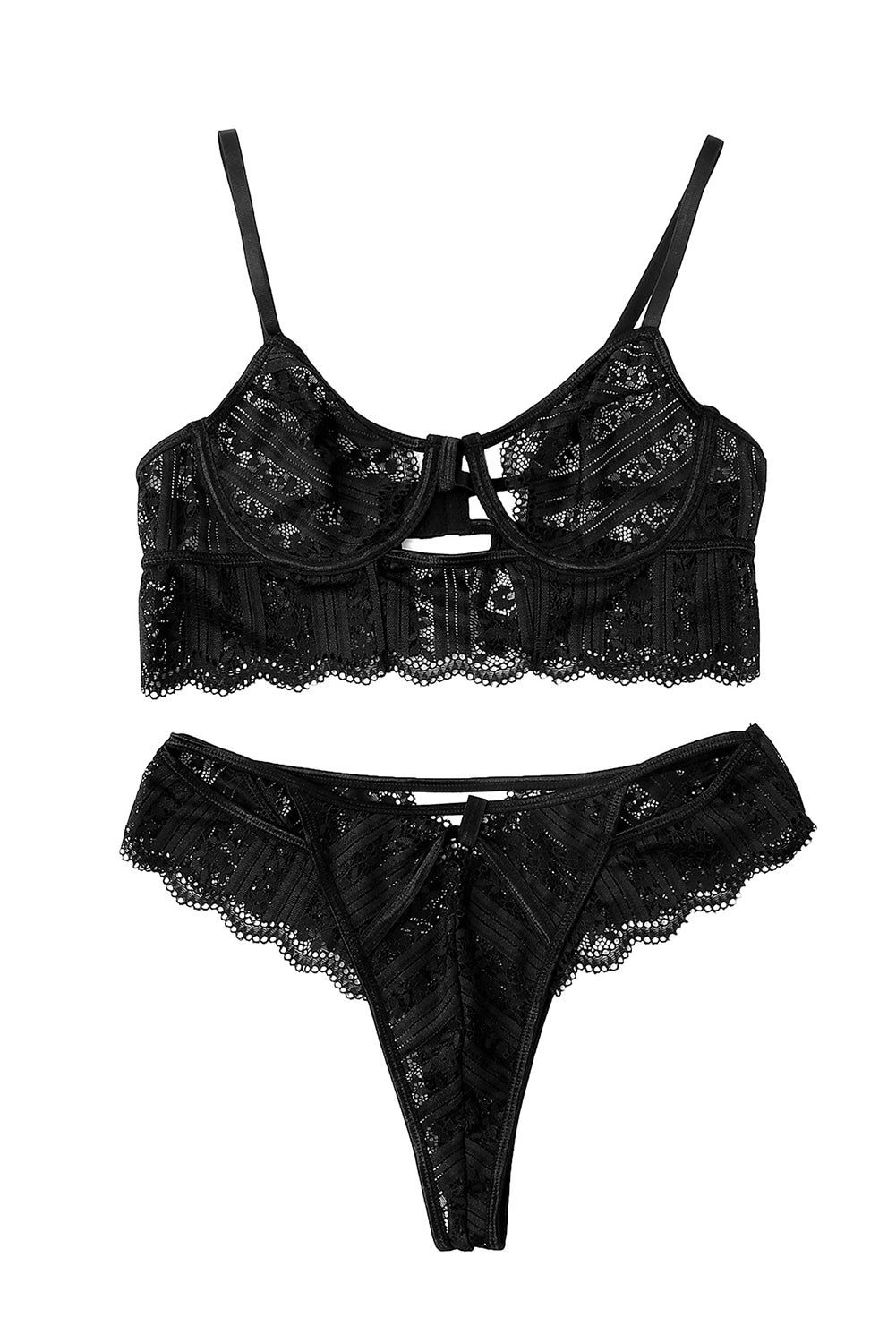 Spaghetti Strap Lace Bralette Set