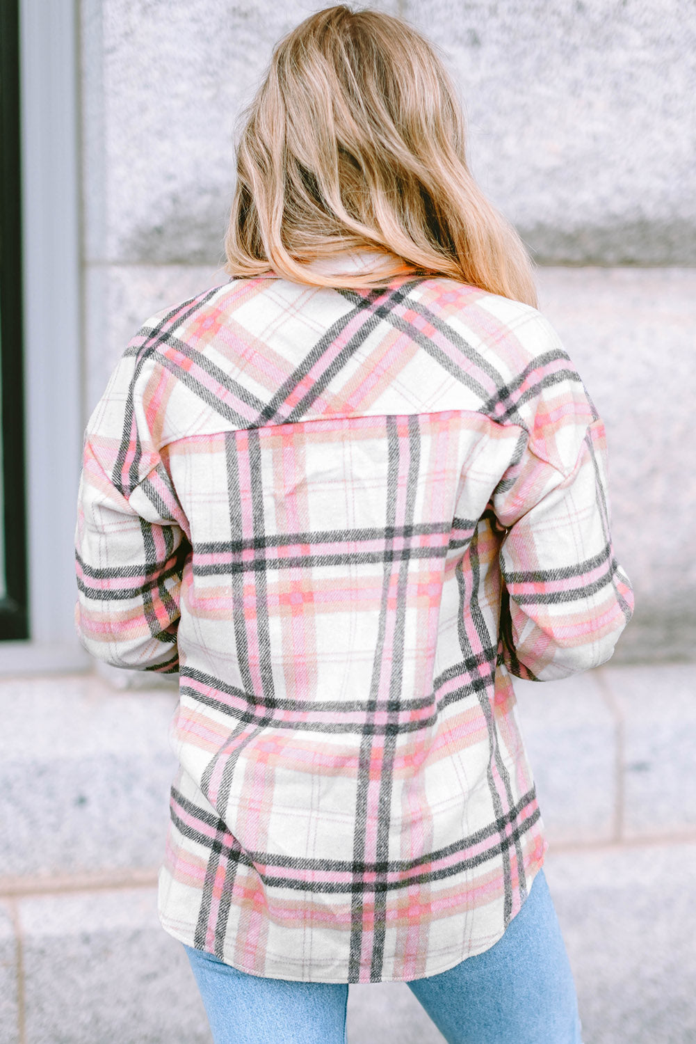 Plaid Button Front Chest Pocket Shacket