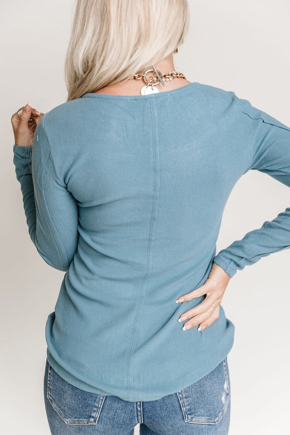 Lace Crochet V Neck Long Sleeve Top