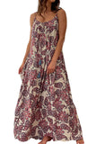 Boho Paisley Print Spaghetti Straps Maxi Dress