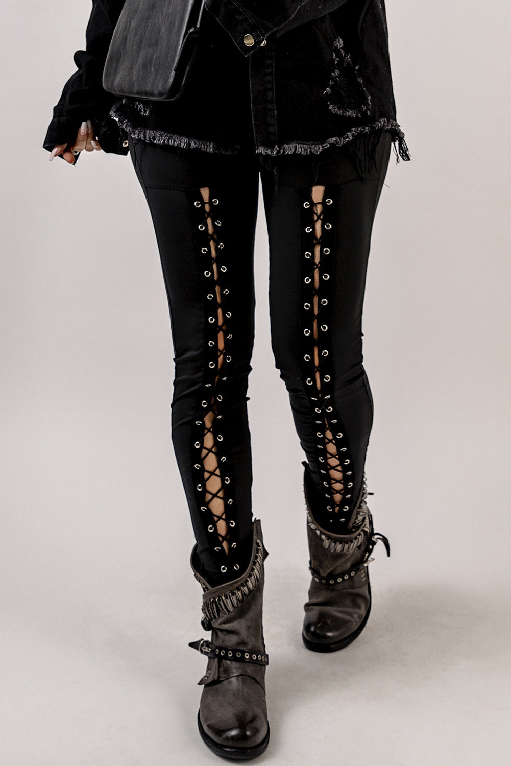 Grommet Lace Up Front Leggings