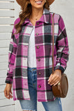 Plaid Print Buttoned Shirt Jacket