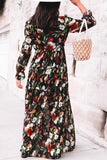 Multicolor Wild Lotus Ruffle Tiered Maxi Dress