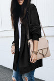 Gray Textured Knit Pocketed Duster Cardigan