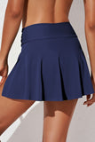 Criss Cross Waist Flared Swim Skirt