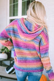 Pull à capuche multicolore ombré avec poche kangourou