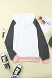 Colorblock Button Accent Pullover Hoodie