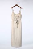 Plus Size V Neck Wrap Spaghetti Straps Maxi Dress