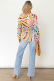 Tropical Fish Skin Crinkle Long Sleeve Shirt