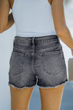 Distressed Frayed Denim Shorts