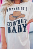 T-shirt surdimensionné beige I WANNA BE A COWBOY Western Graphic