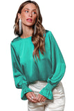 Satin Puff Sleeves Blouse