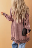 Gray Textured Knit Pocketed Duster Cardigan