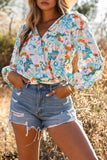 Floral Print Wrap Long Sleeve Bodysuit