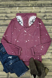 Leopard Tie Dye Print Kangaroo Pocket Pullover Hoodie