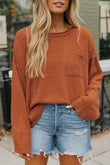 Drop Shoulder Wide Sleeve Loose Sweater