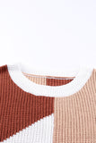 Loose Fit Color Block Knit Sweater