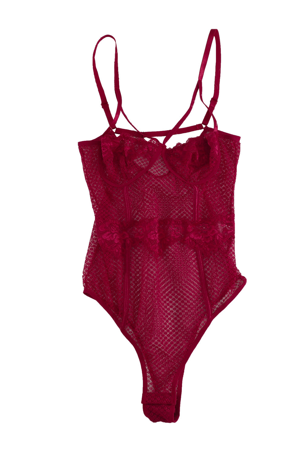 Lace Splicing Mesh Teddy Lingerie