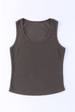 Plain Waffle Knit U Neck Tank Top