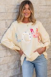 Apricot LOVE PATCH Graphic Oversized Sweatshirt