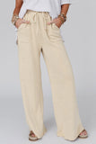 Mineral Washed  Drawstring Retro Wide Leg Pants