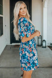 Square Neck Ruffle Floral Dress