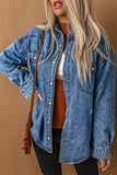 Chest Pockets Long Sleeve Denim Shirt Jacket