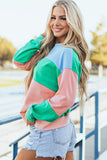 Meadow Mauve Colorblock Patchwork Drop Shoulder Sweatshirt